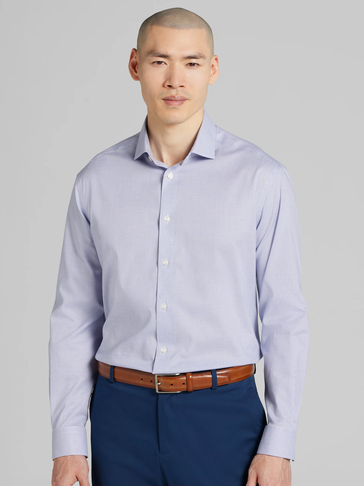 Classic Fit Mini Grid Dress Shirt