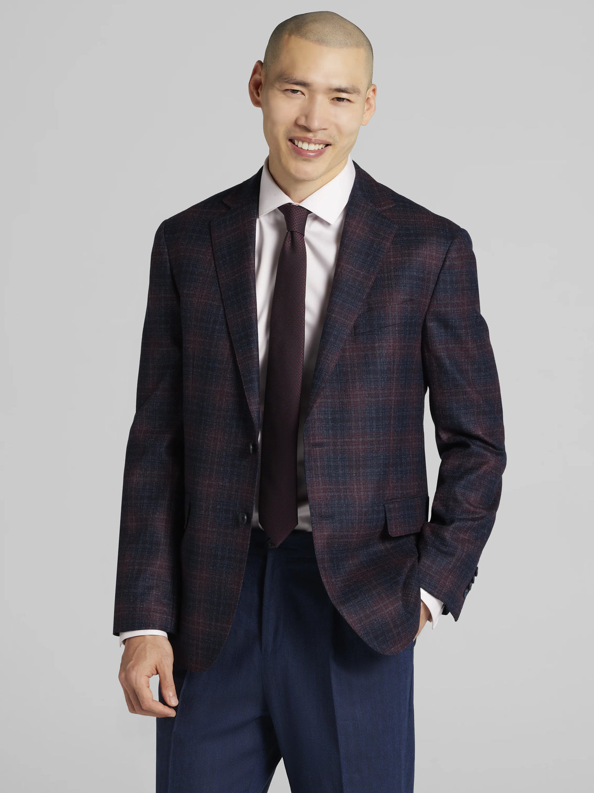 Modern Fit Wool Plaid Sport Coat