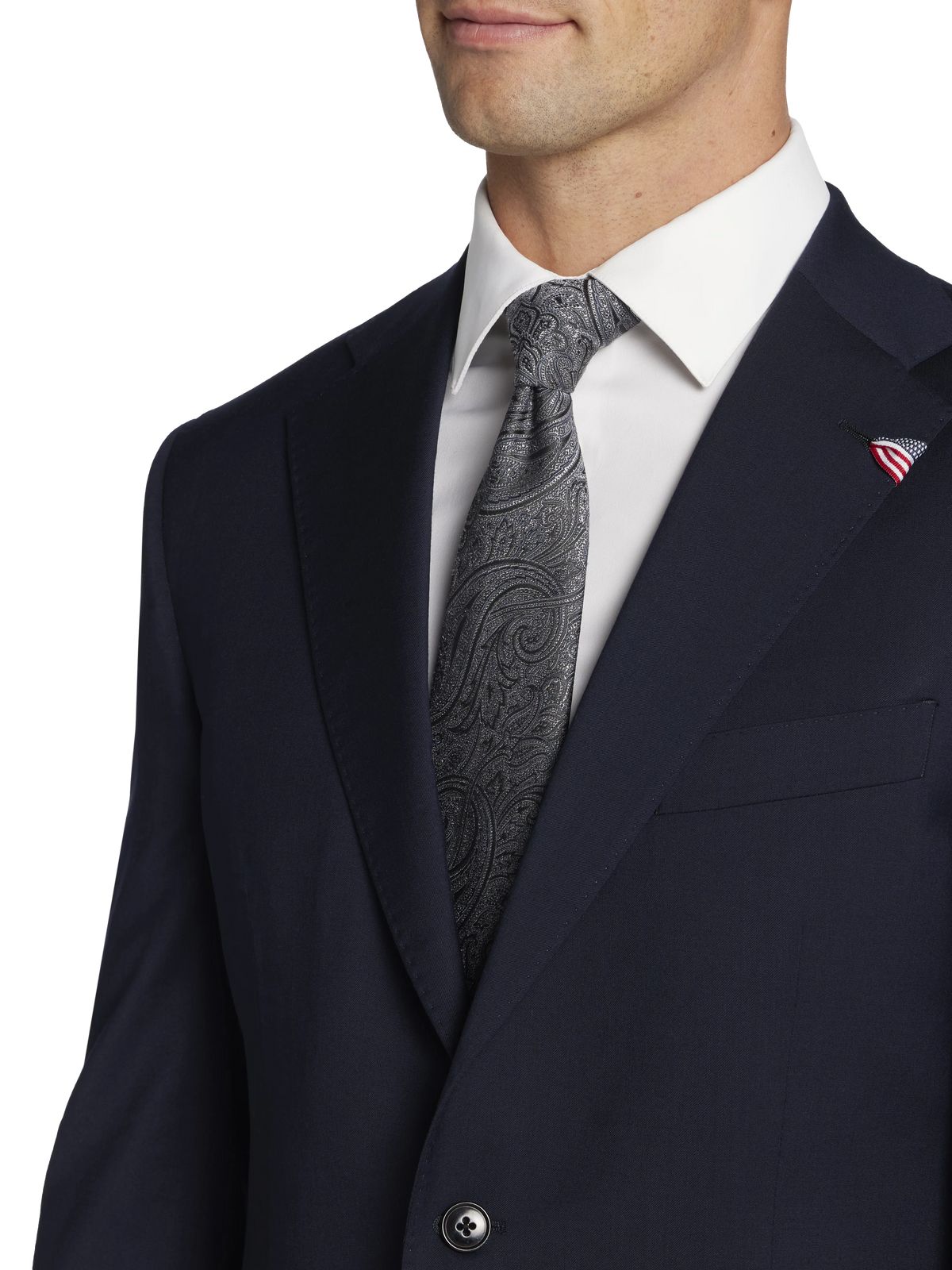 American Bespoke Modern Fit Wool Half Lined Suit Jacket