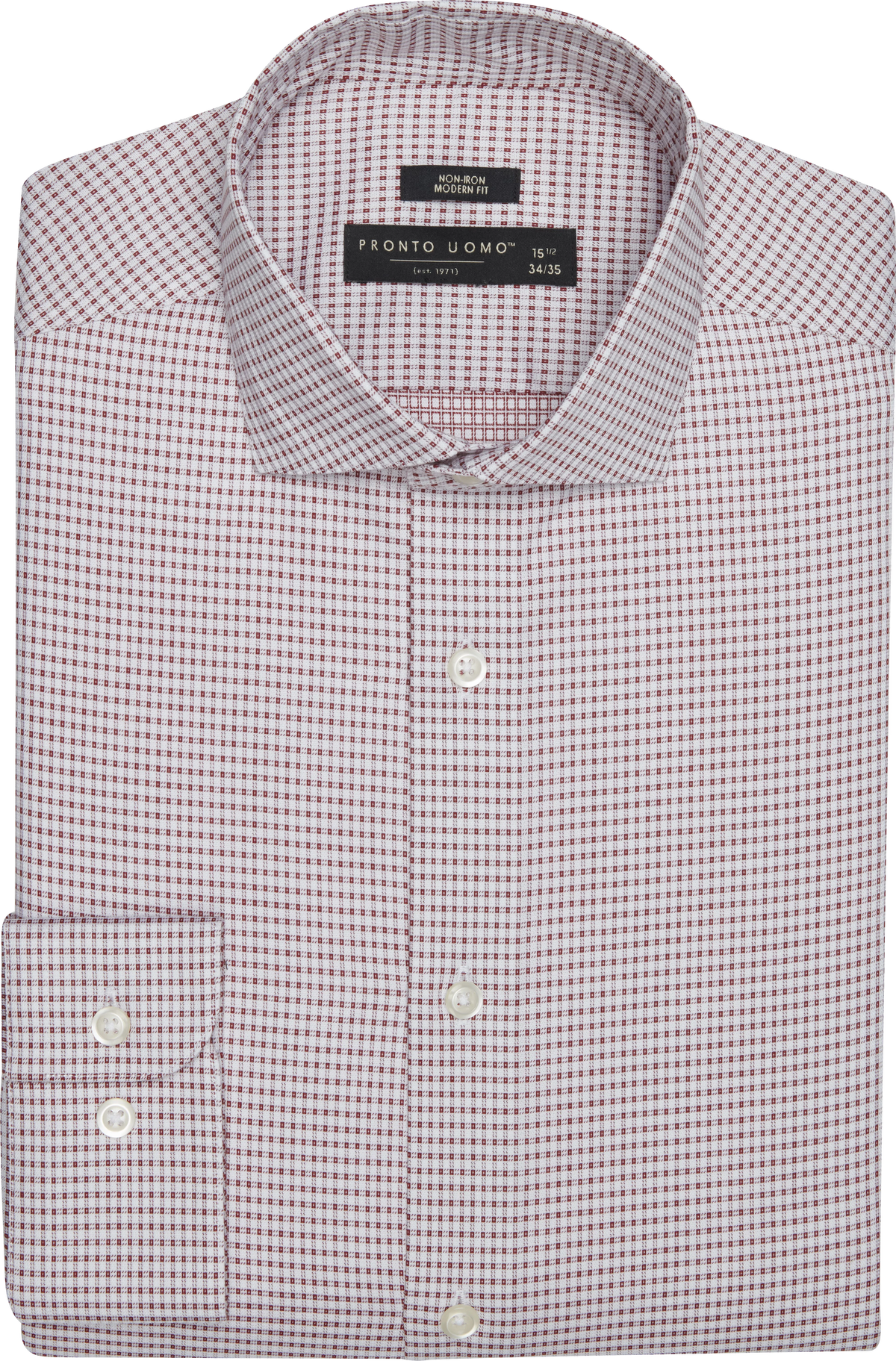 Modern Fit Check Spread Collar Dress Shirt