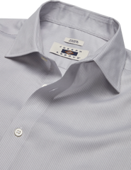 Classic Fit Textured Stripe Spread Collar Dress Shirt