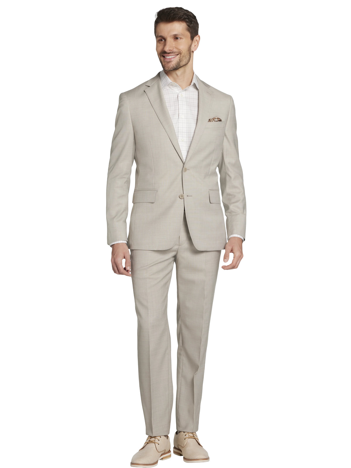 Slim Fit Wool Blend Sharkskin Suit