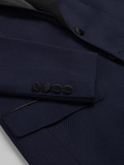 Slim Fit Peak Lapel Herringbone Dinner Jacket