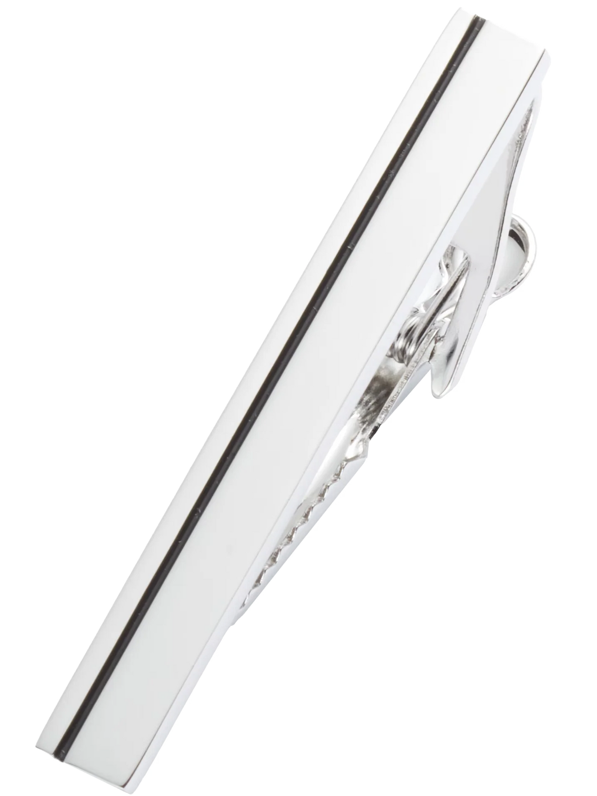 Stripe-Embellished Metal Tie Bar