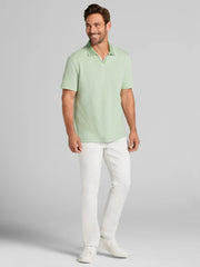 Modern Fit Jacquard Knit Johnny Collar Polo