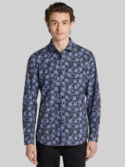 Slim Fit Modern Floral Woven 4‑Way Stretch Button Up Shirt