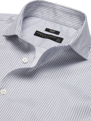 Slim Fit Stripe Spread Collar Dress Shirt