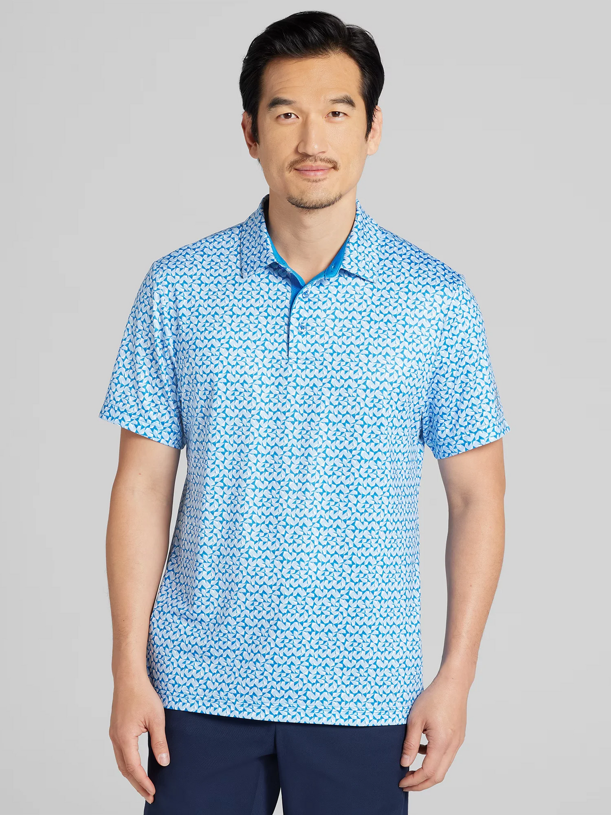 Regular Fit Abstract Geo Printed Polo