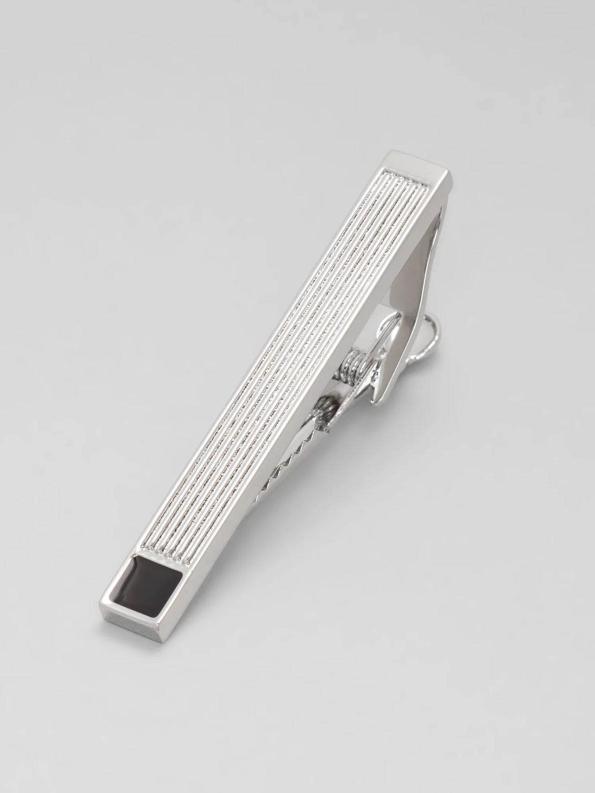Enamel Tipped Grooved Tie Bar