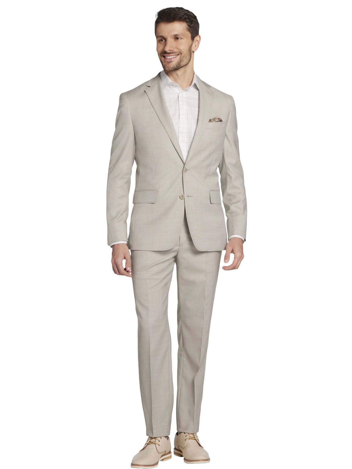 Slim Fit Wool Blend Sharkskin 3-Piece Suit