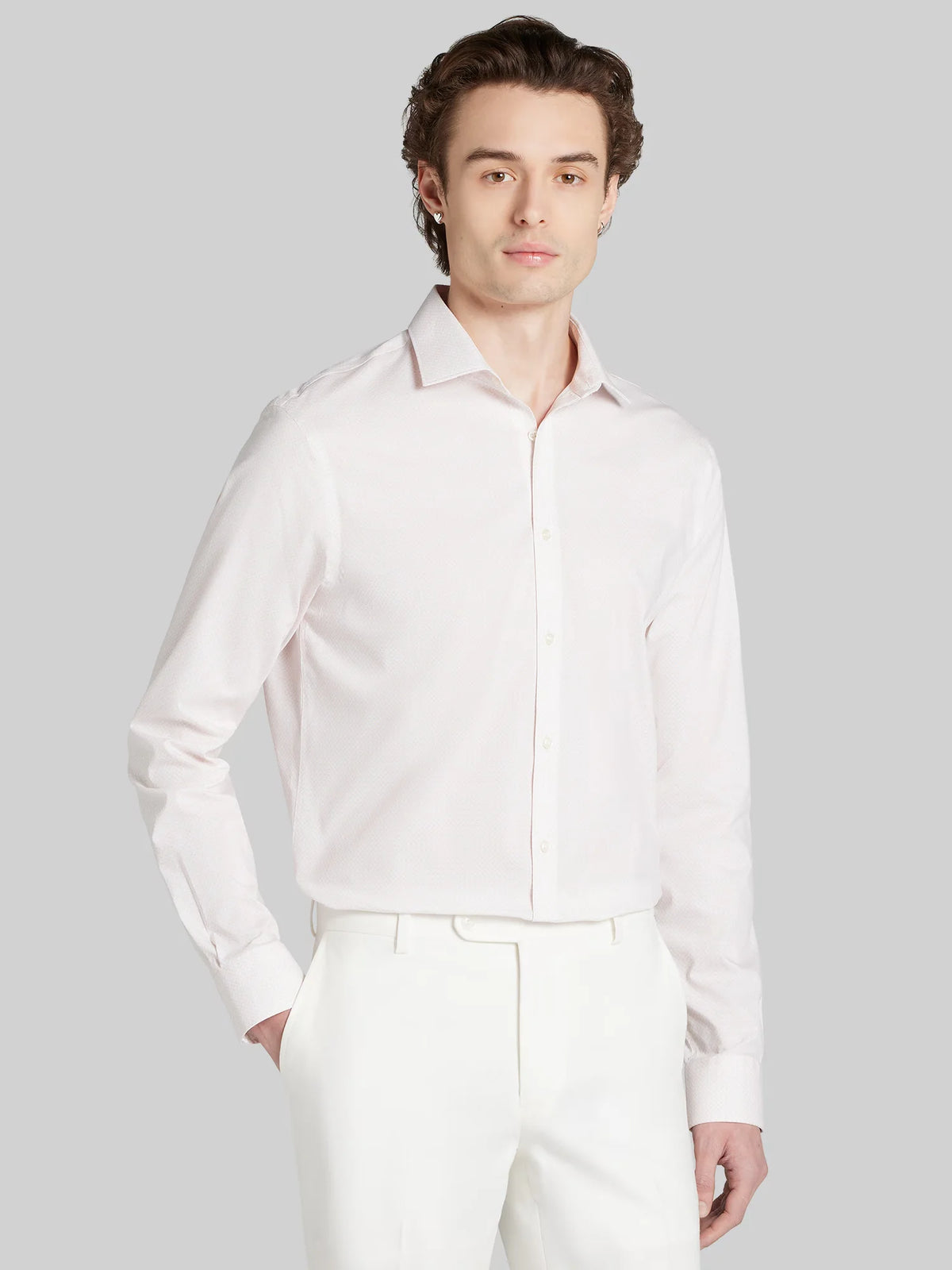 Skinny Fit Triangles Dress Shirt