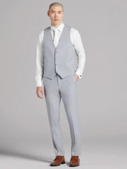 Light Gray Satin Edged Notch Lapel Tux