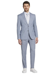 Slim Fit Wool Blend Sharkskin 3-Piece Suit
