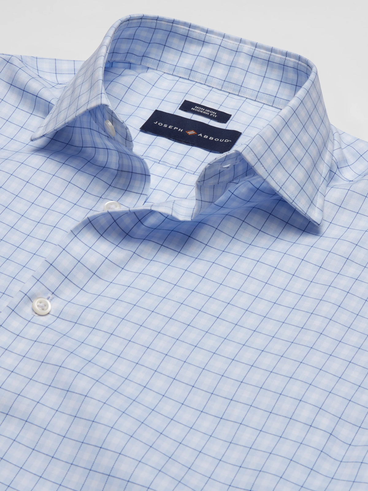 Modern Fit 100% Cotton Plaid Spread Collar Dress Shirt