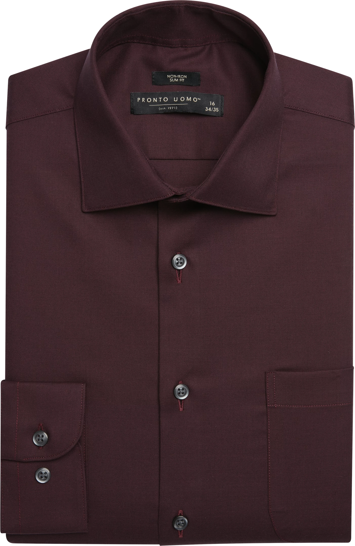 Slim Fit Solid Sharkskin Dress Shirt