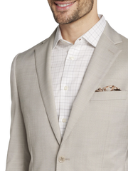 Slim Fit Wool Blend Sharkskin 3-Piece Suit