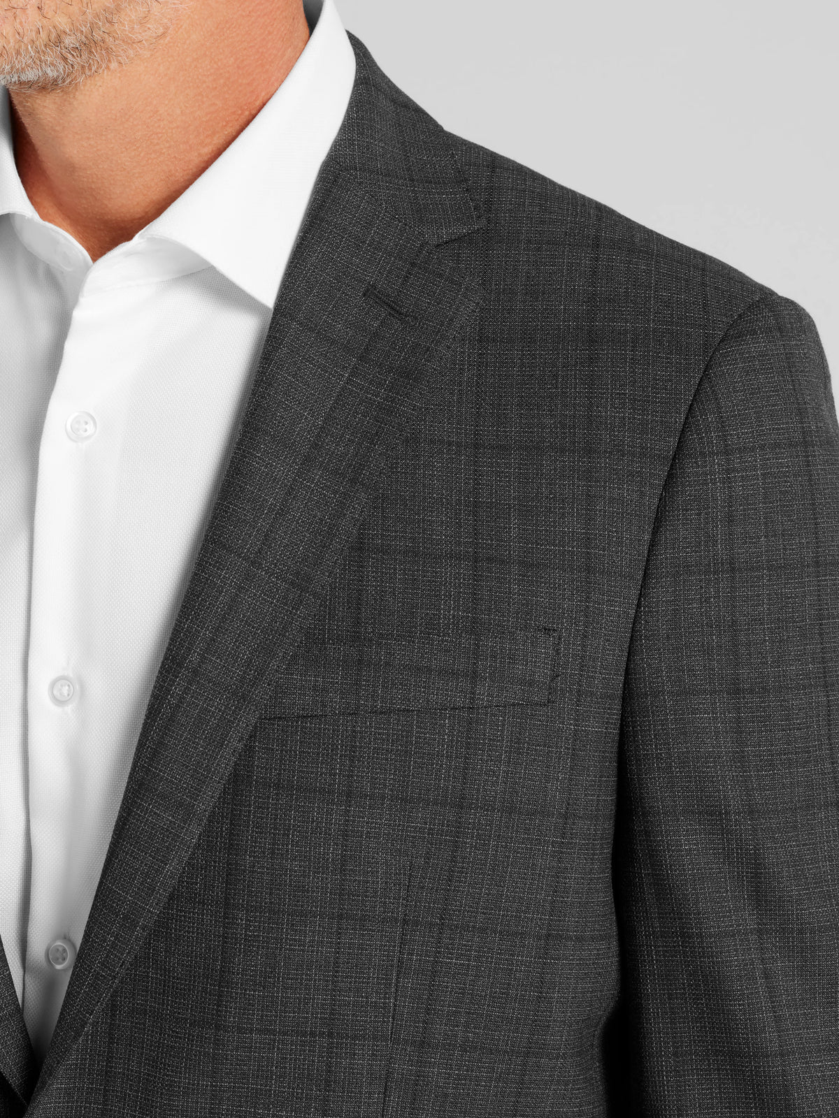 Slim Fit Windowpane Suit Jacket