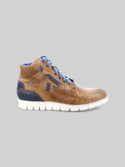 Galahad Leather Moc Toe High-Top Sneakers