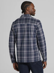 Modern Fit Plaid Knit Overshirt