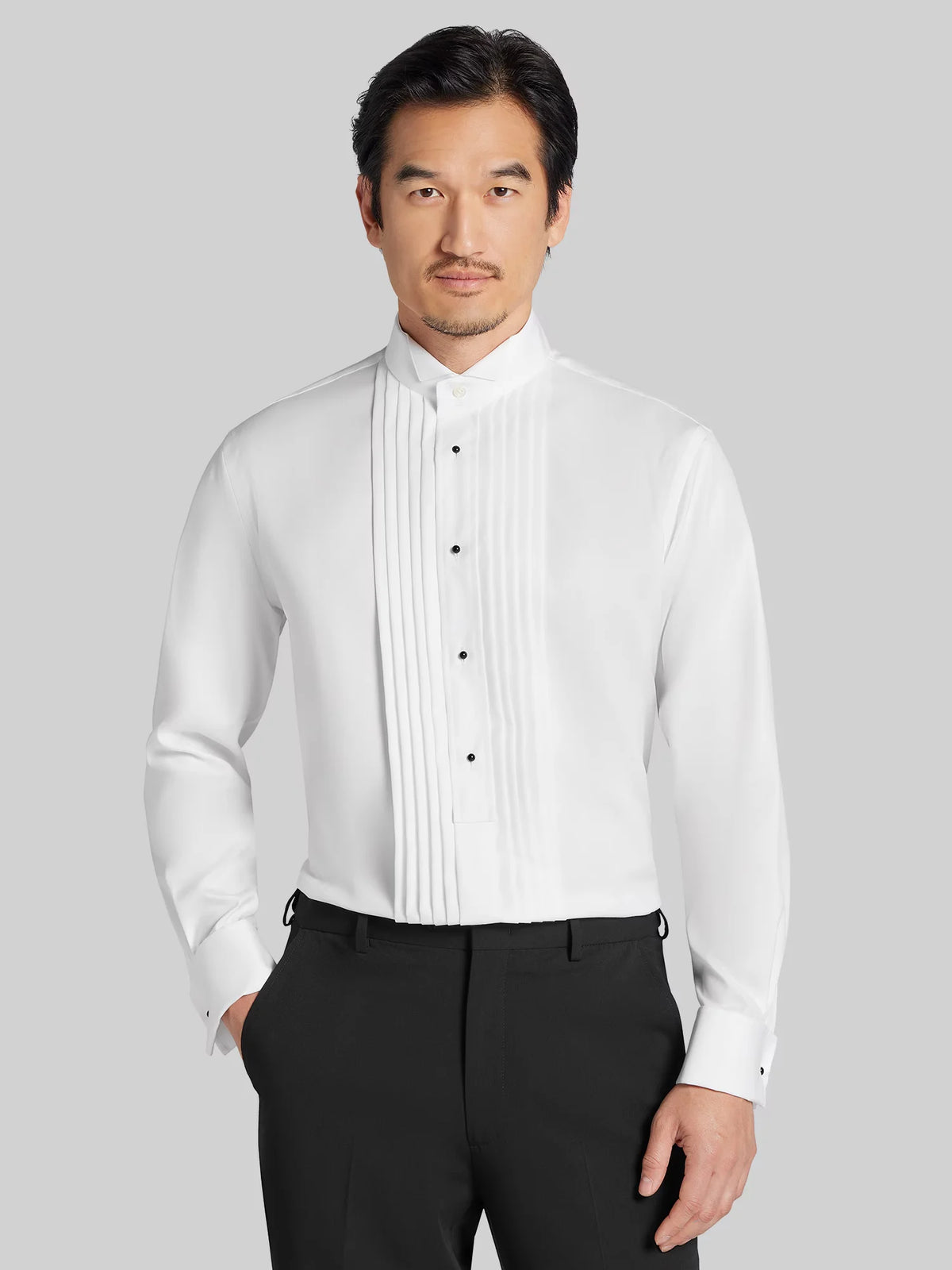 Modern Fit Spread Collar Formal Dress Shirt