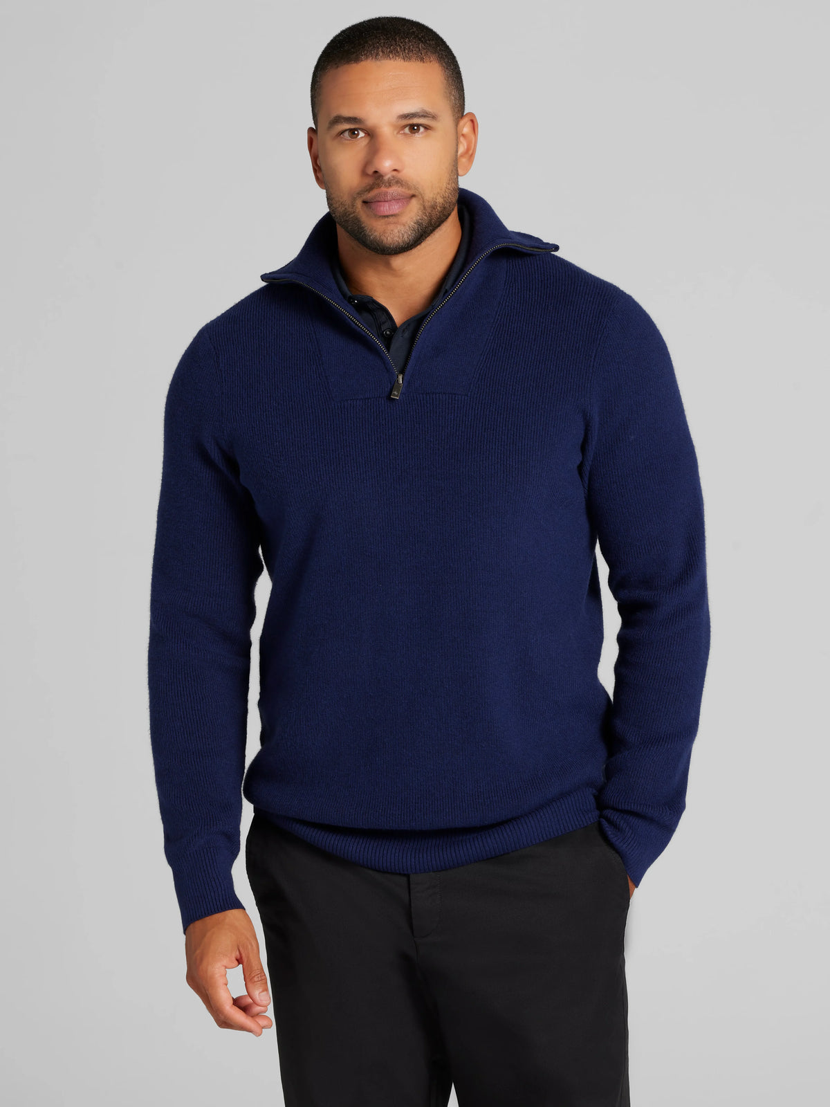 Ribbed 1/4 Zip Sweater