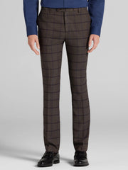 Slim Fit Windowpane Plaid Suit Pants