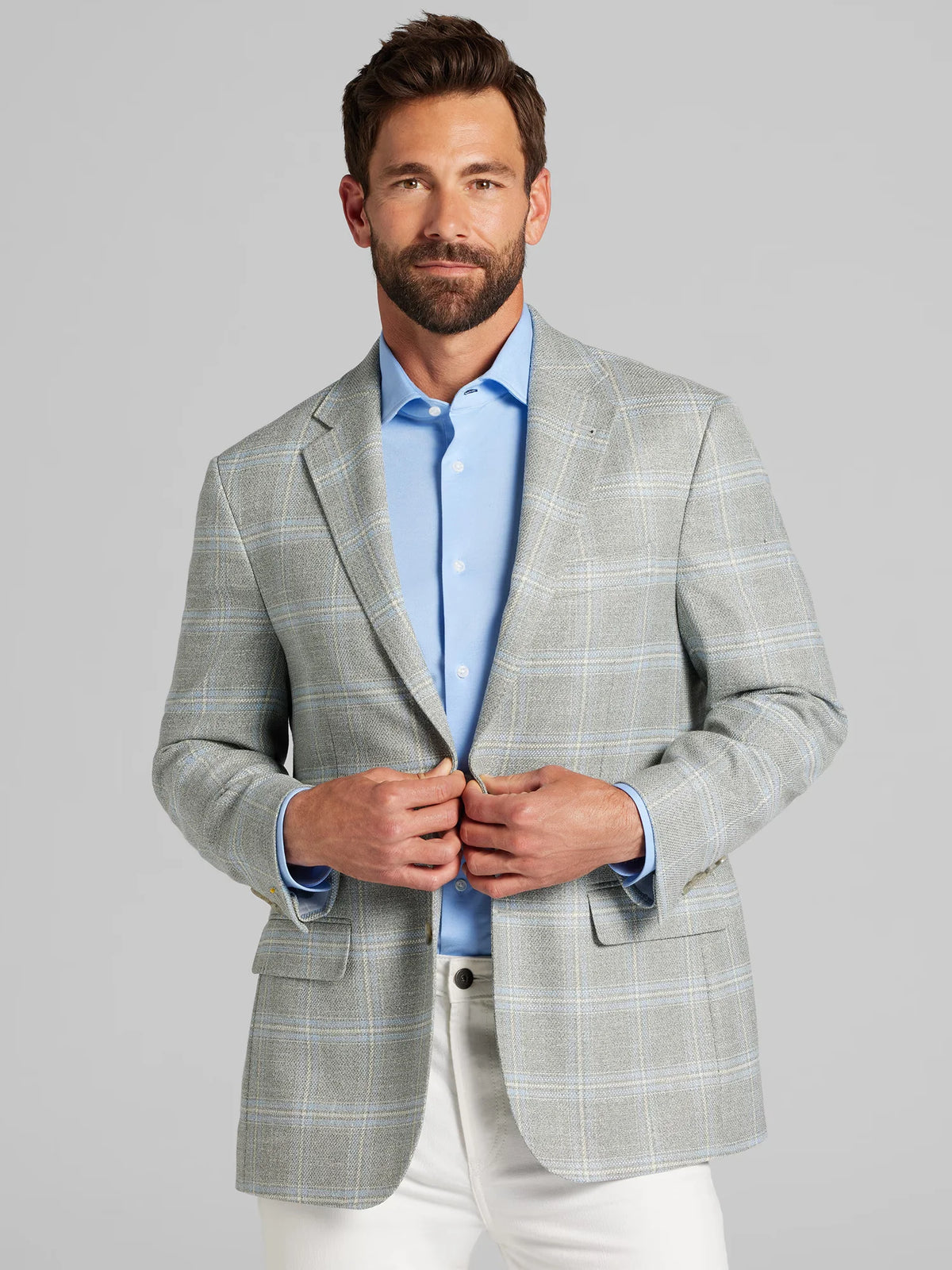 Modern Fit Plaid Sport Coat