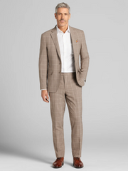 Slim Fit Premium Wool Windowpane Suit Jacket