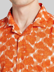 Modern Fit Linen Blend Short Sleeve Camp Shirt