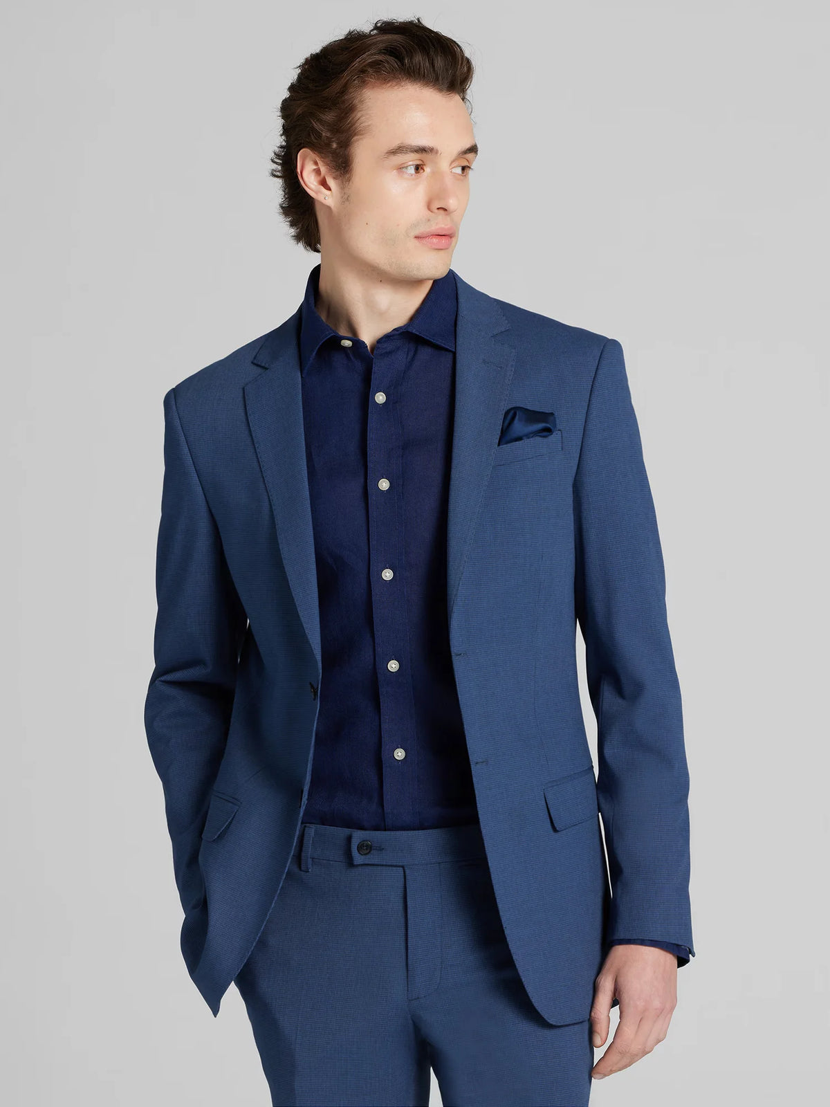 Skinny Fit Check Suit Jacket