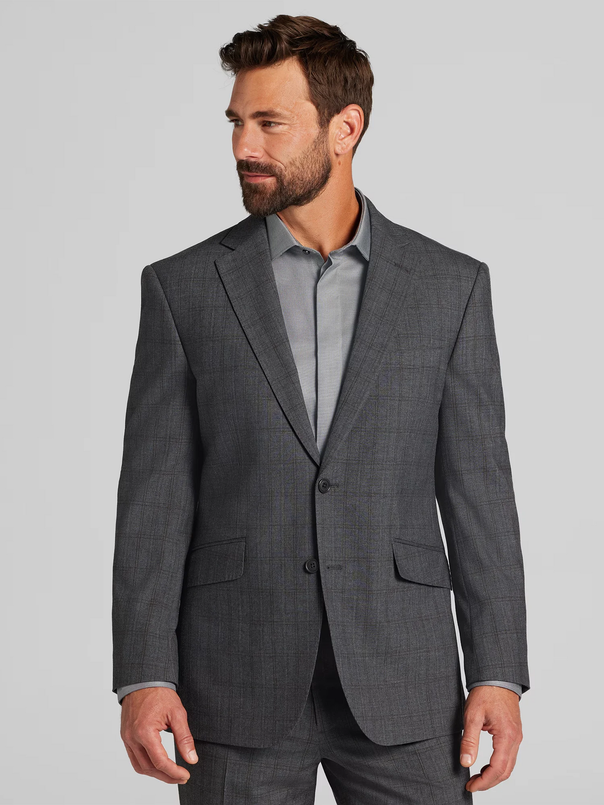 Modern Fit Windowpane Suit
