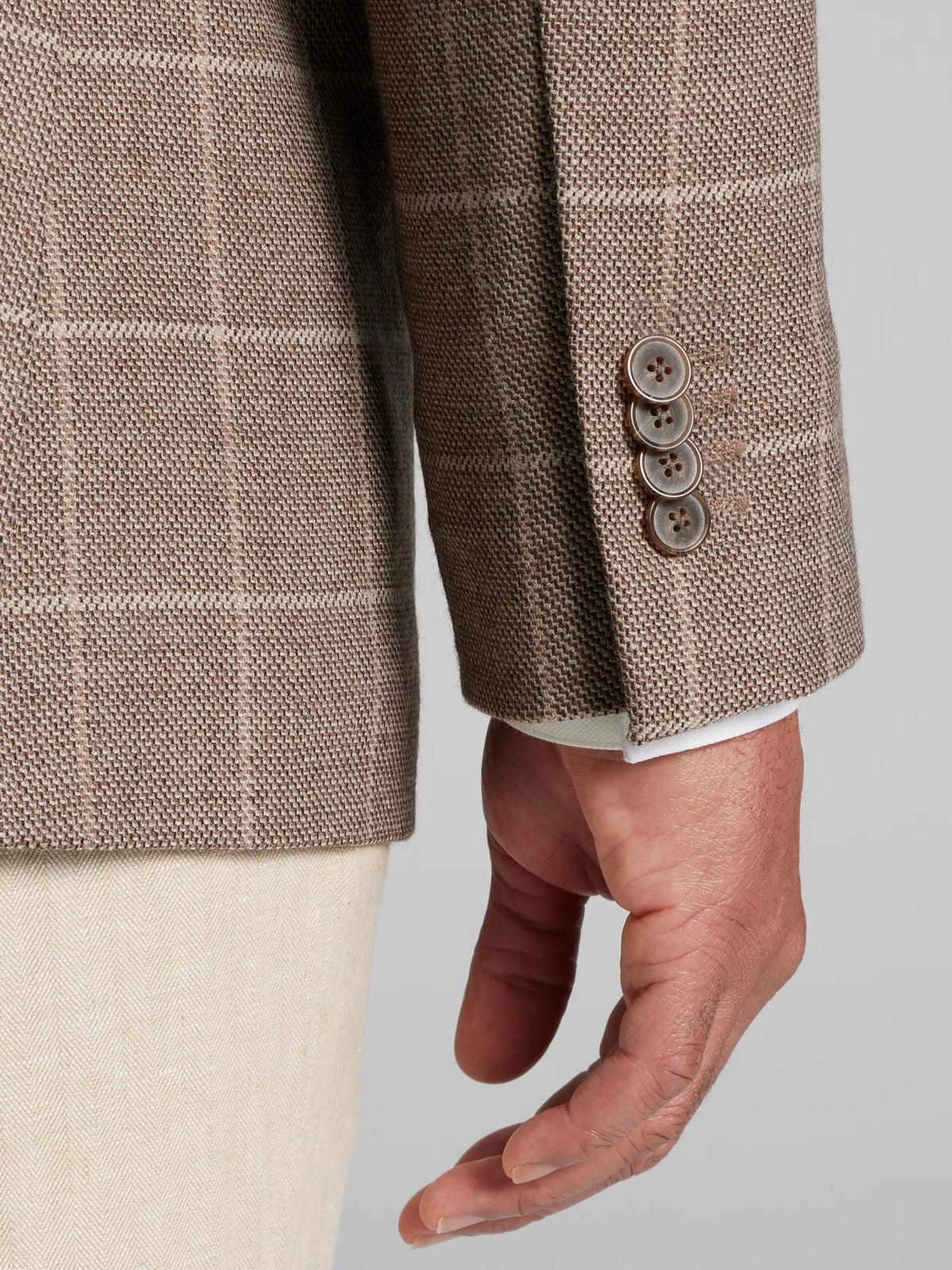 Modern Fit Windowpane Plaid Sport Coat