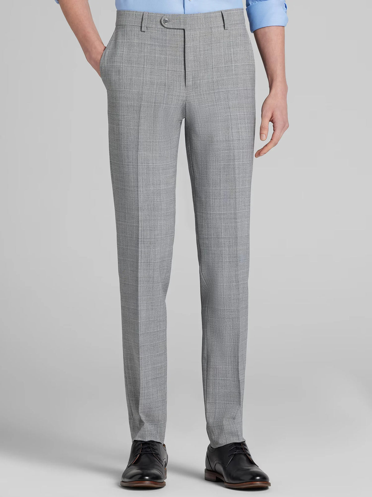 Slim Fit Plaid Suit Pants