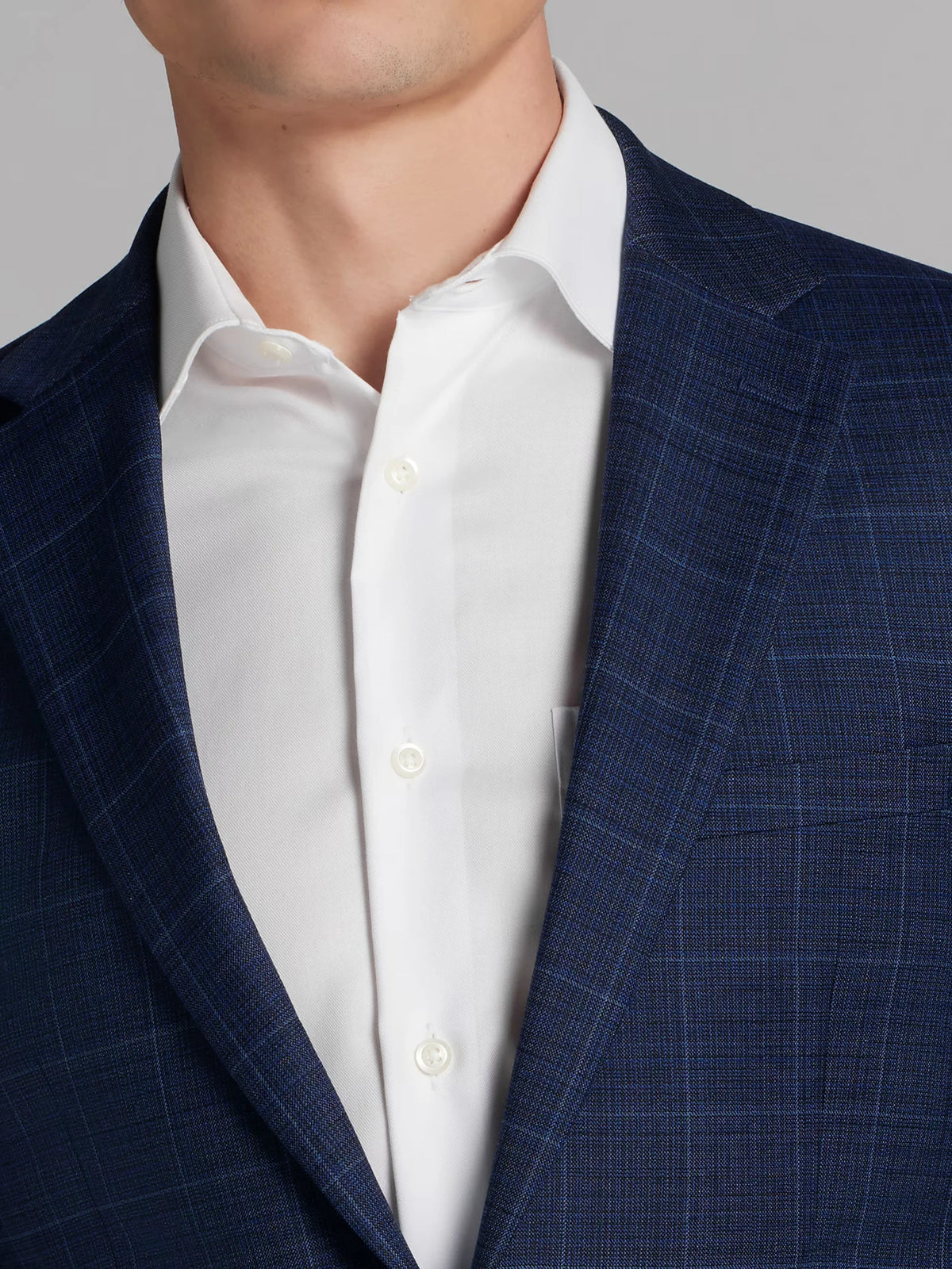 Slim Fit Premium Wool Blend Windowpane 3-Piece Suit