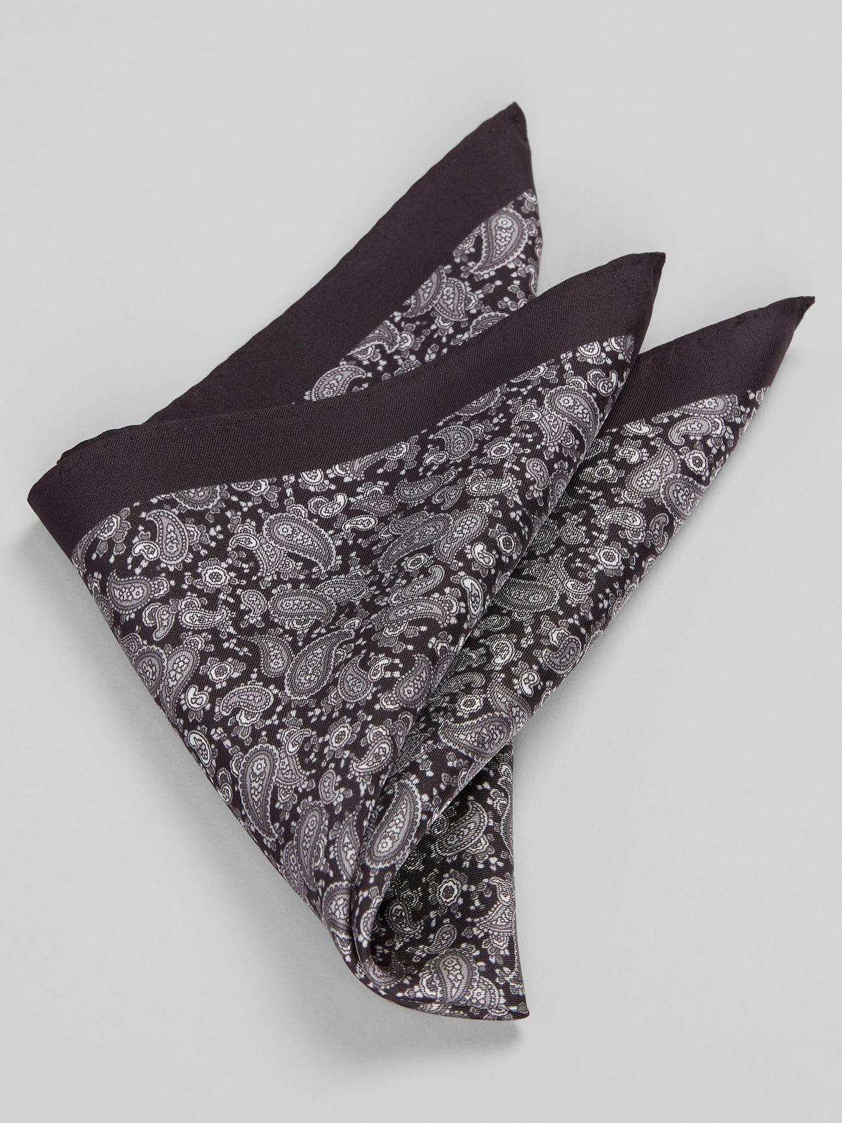 Mini Paisley Pine Silk Pocket Square