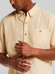 Regular Fit Dobby Stripe Woven Short Sleeve Shirt