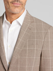 Slim Fit Premium Wool Windowpane Suit Jacket