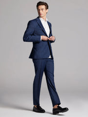 Slim Fit Premium Wool Blend Windowpane Suit