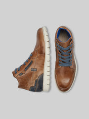 Galahad Leather Moc Toe High-Top Sneakers