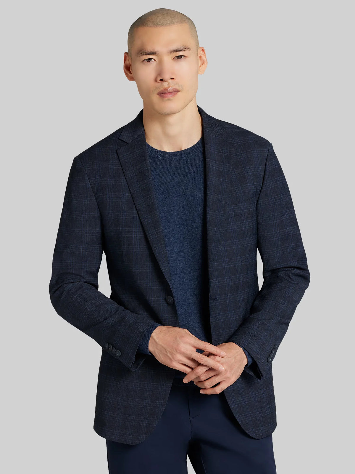 CHILLFLEX Slim Fit Plaid Premium Wool Blend Sport Coat