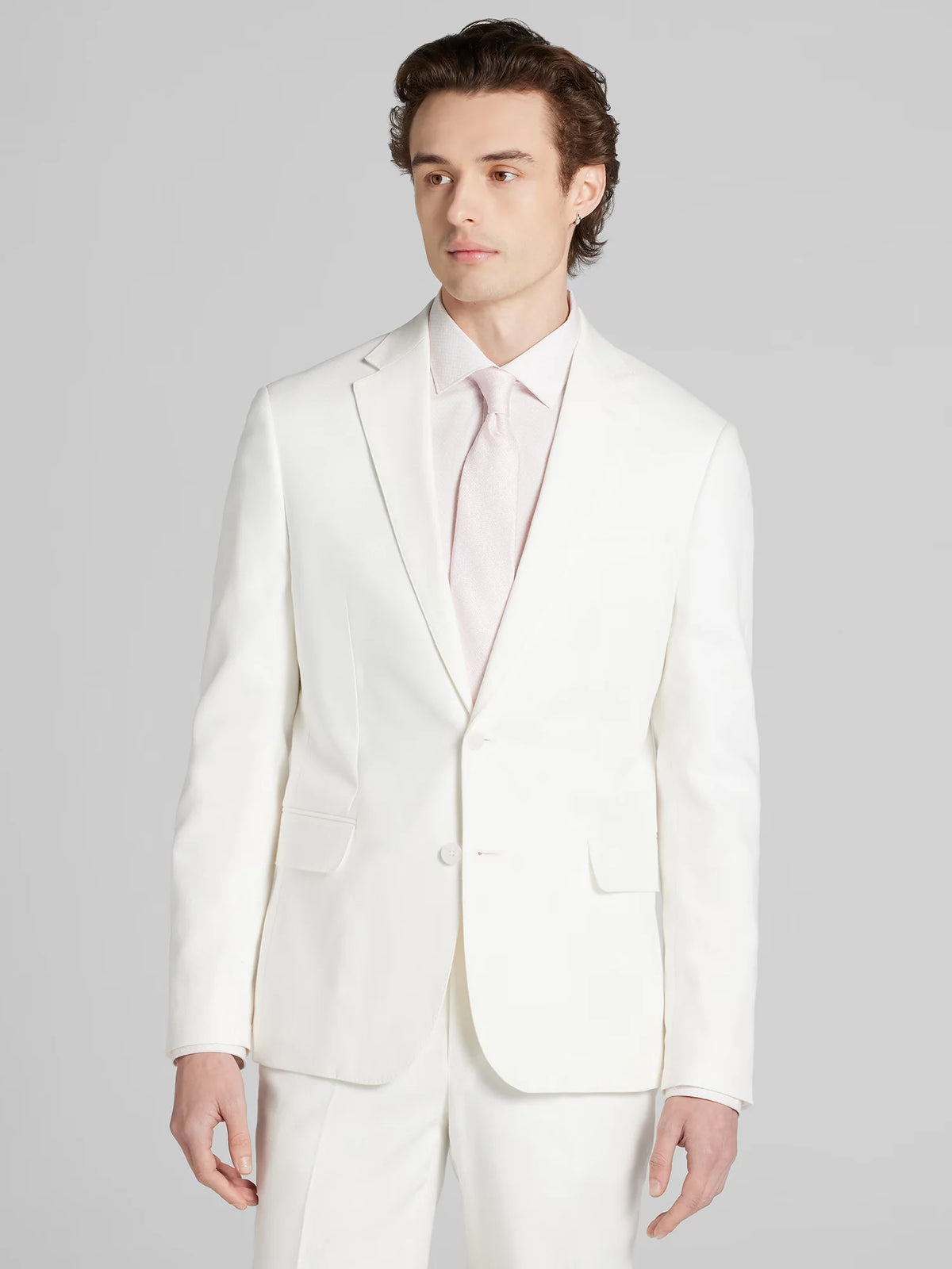 Slim Fit Linen Blend Suit Jacket