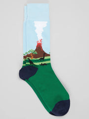 Dinosaur Scenic Socks, 1-Pair