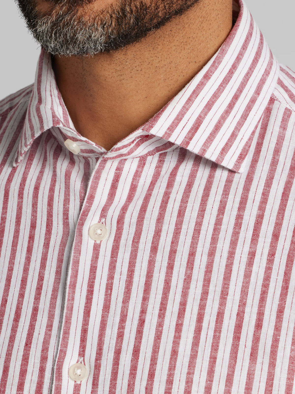 Modern Fit Linen Blend Button Up Shirt
