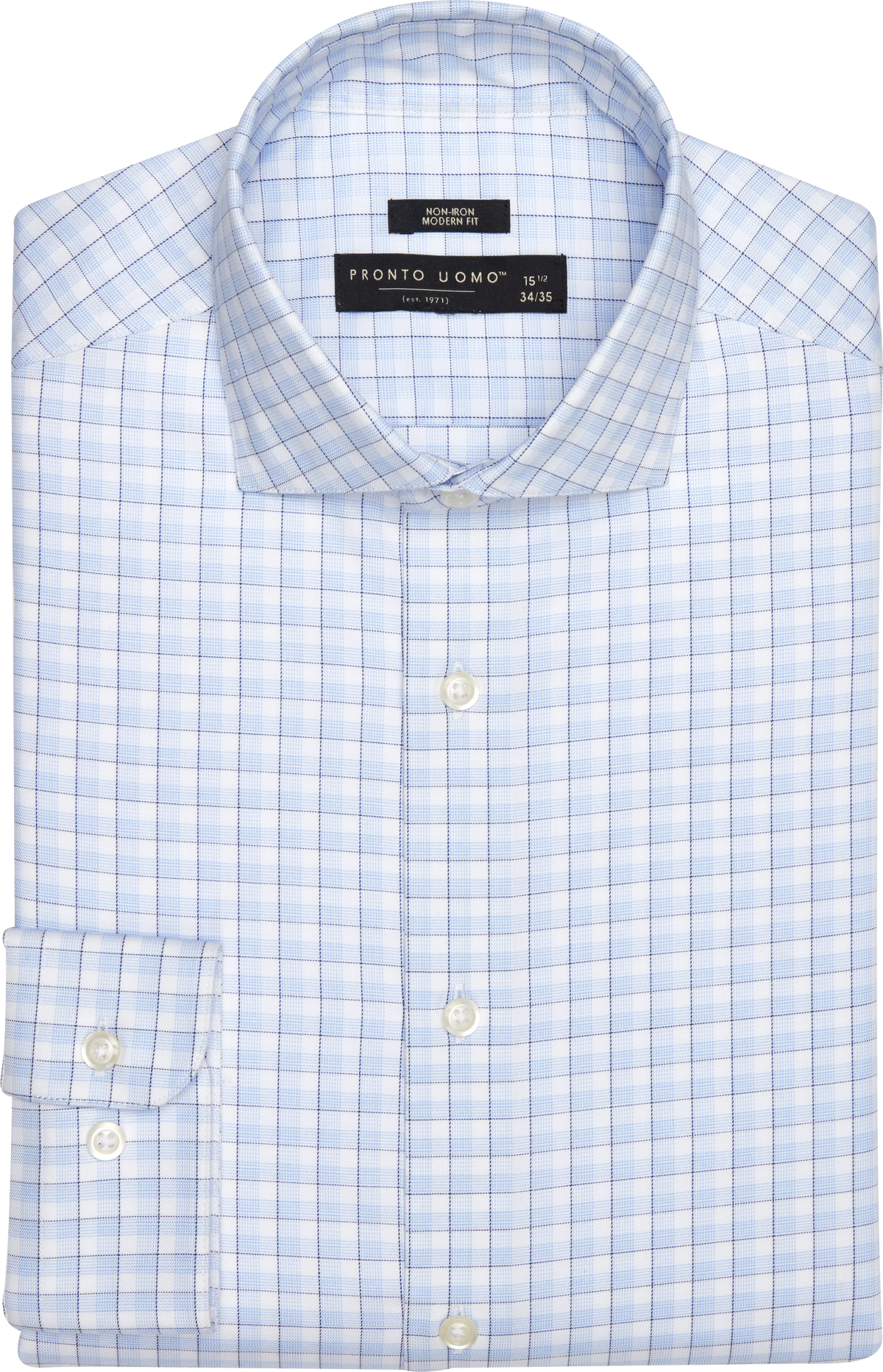 Modern Fit Tonal Plaid Spread Collar Dress Shirt