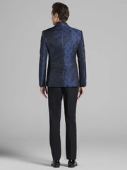 Blue Jacquard Dinner Jacket Tux