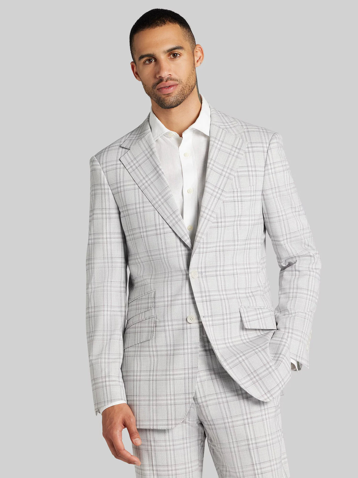 Modern Fit Plaid Suit