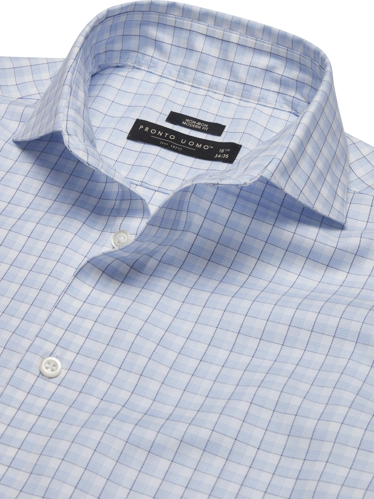 Modern Fit Tonal Plaid Spread Collar Dress Shirt