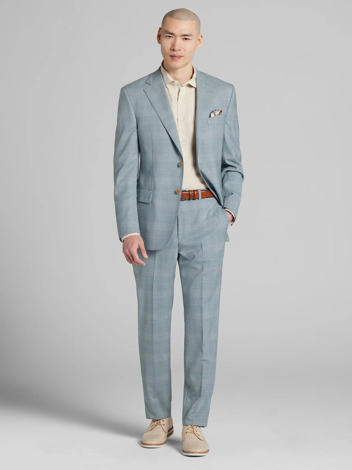 Modern Fit Plaid Suit