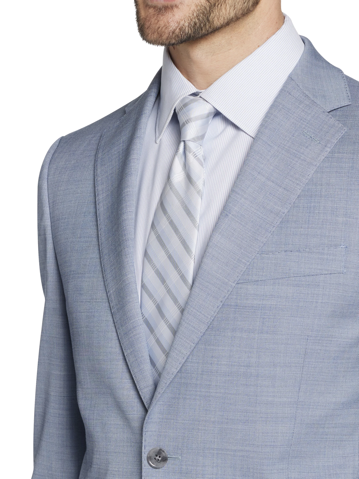 Slim Fit Wool Blend Sharkskin Suit Jacket