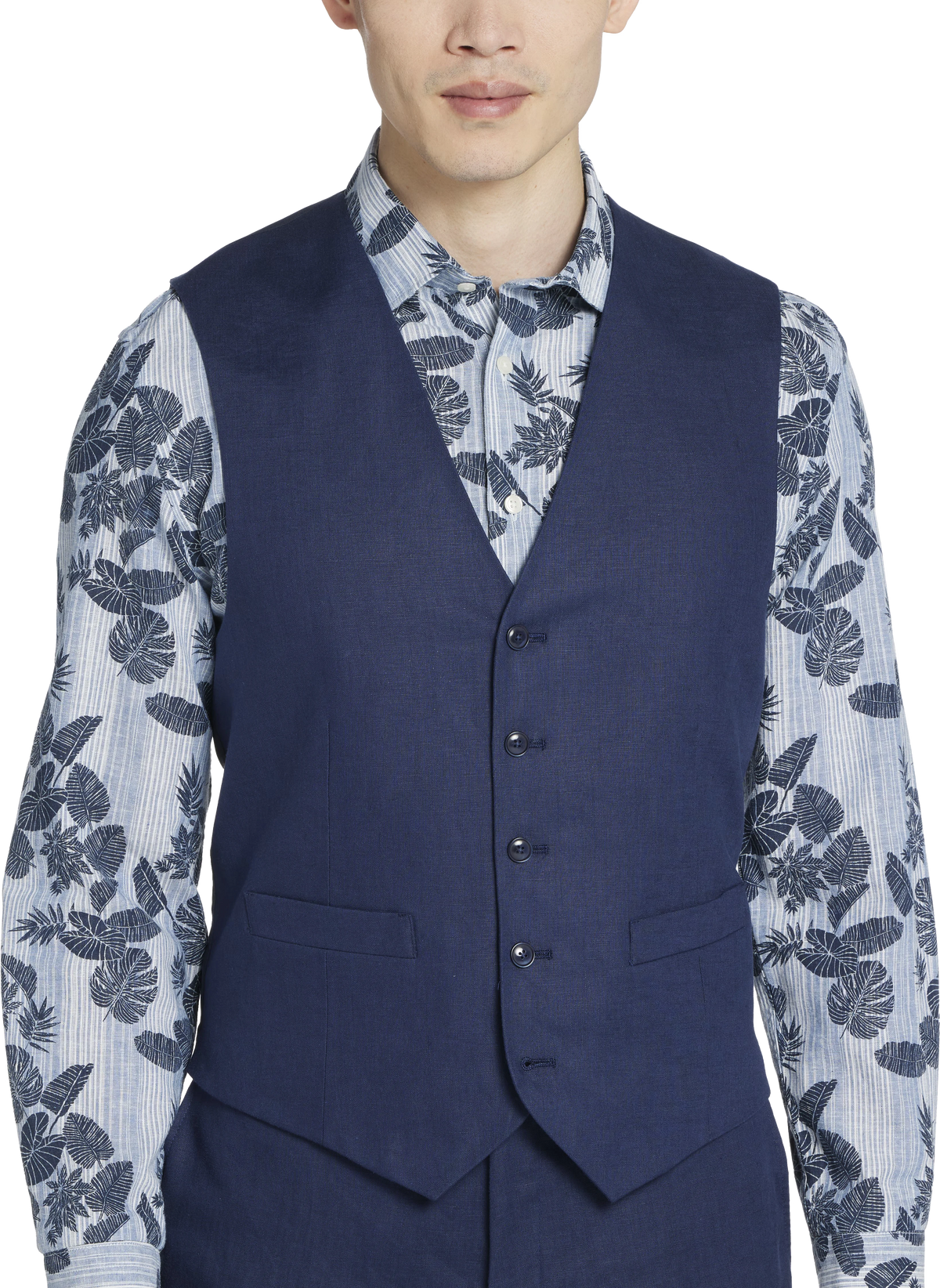 Modern Fit Linen Suit Vest
